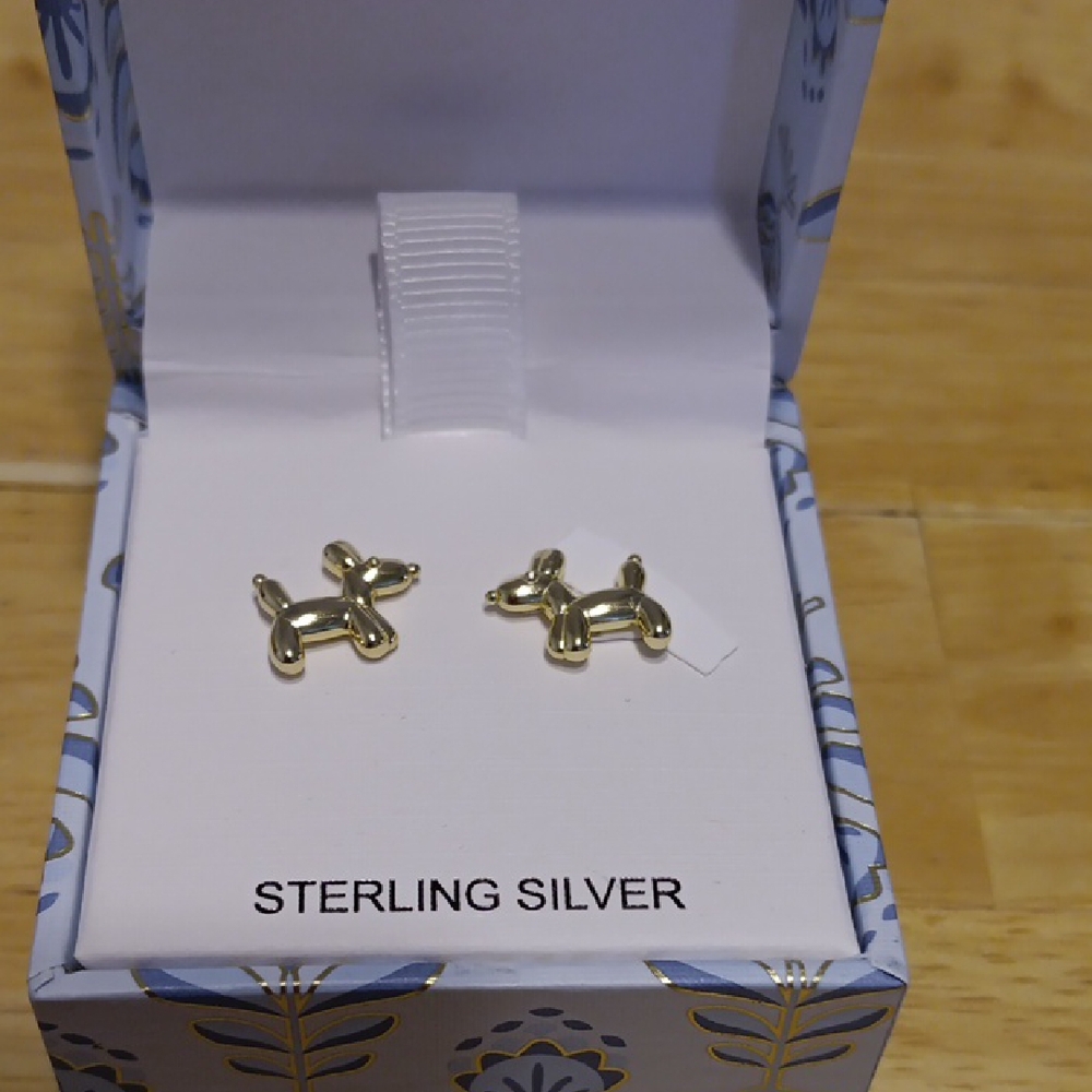 Rachel Zoe Gold Dog Earrings - Picture 2 of 3